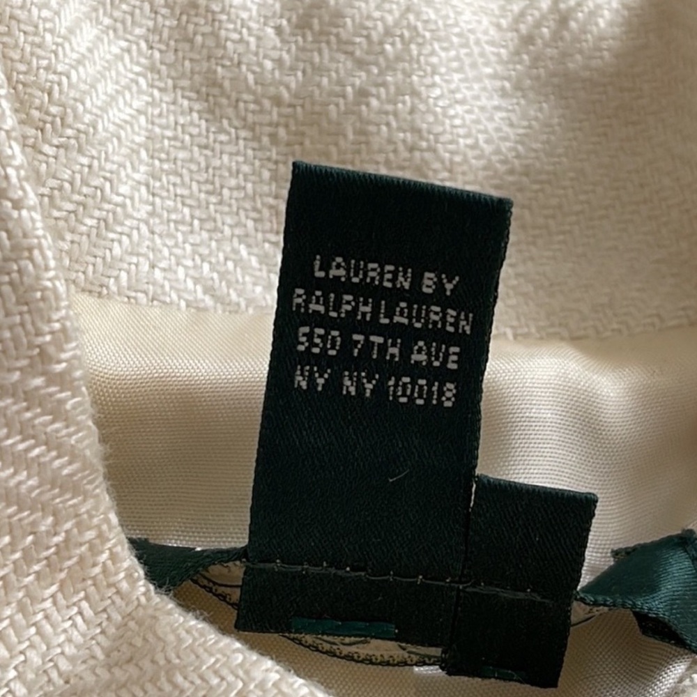 Lauren Ralph Lauren ivory houndstooth linen blazer - Picture 6 of 11